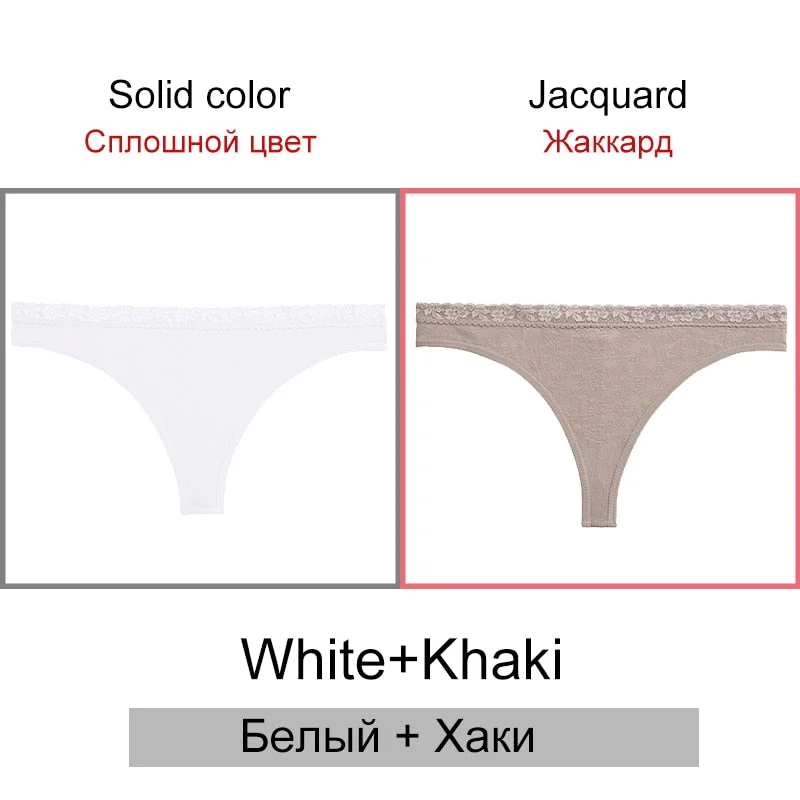 FINETOO Sexy Thongs Women 2Pcs/set Floral Waist G-string Panties Seamless Underwear Ladies Jacquard T-back Underpants S-2XL 2021