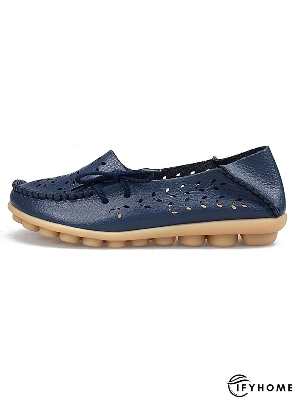 Cowhide Hollow Lace-up Portable Shoes | IFYHOME