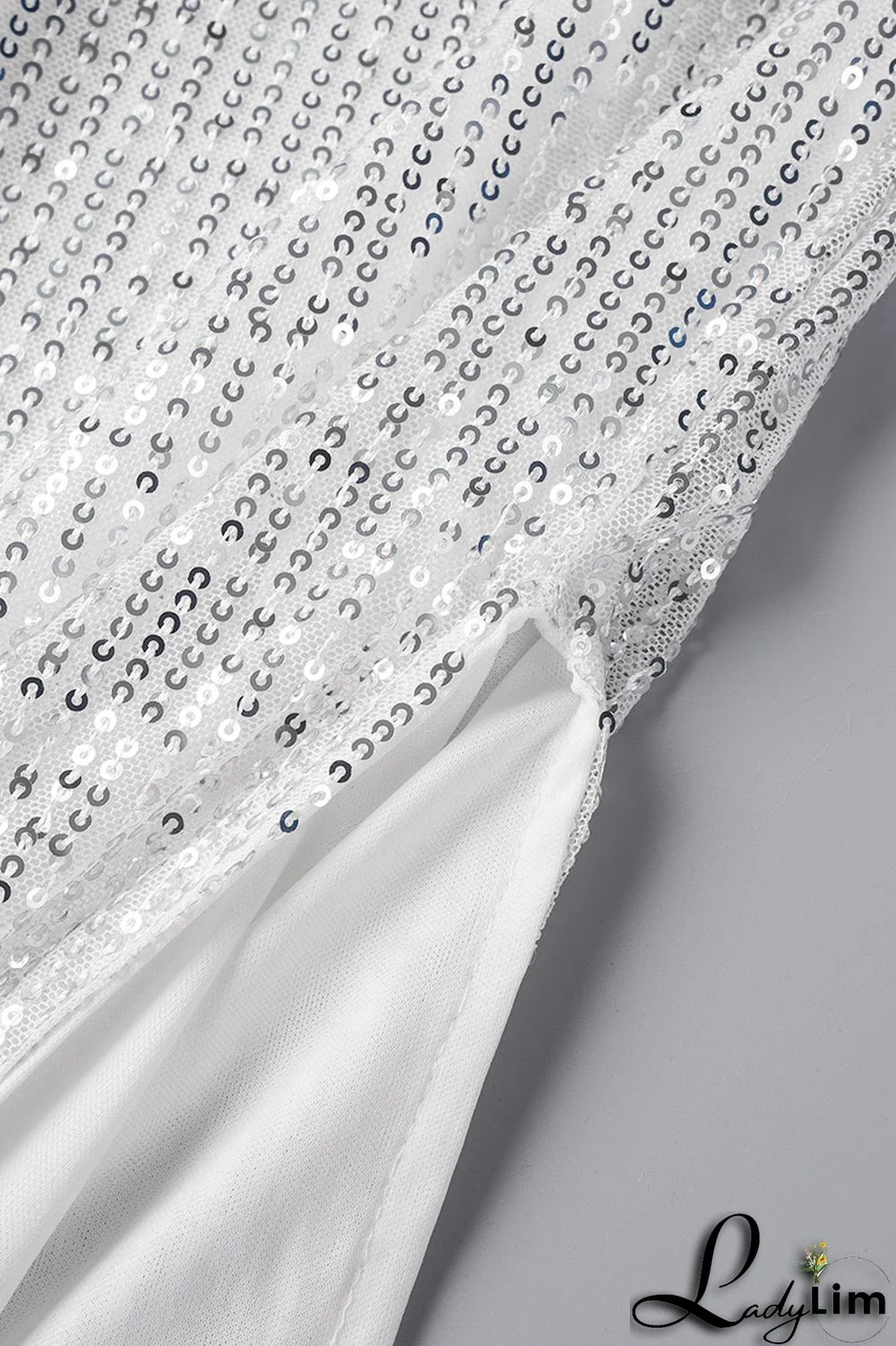 Black Sexy Solid Sequins Patchwork Slit Halter Evening Dress Dresses