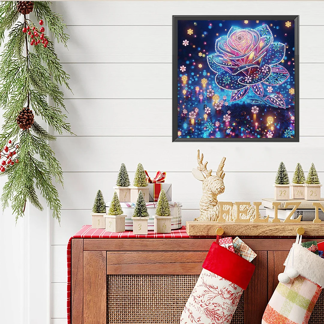 Flowers - Diamond Painting - Partial Special Shaped Drill(Canvas|30*30cm)