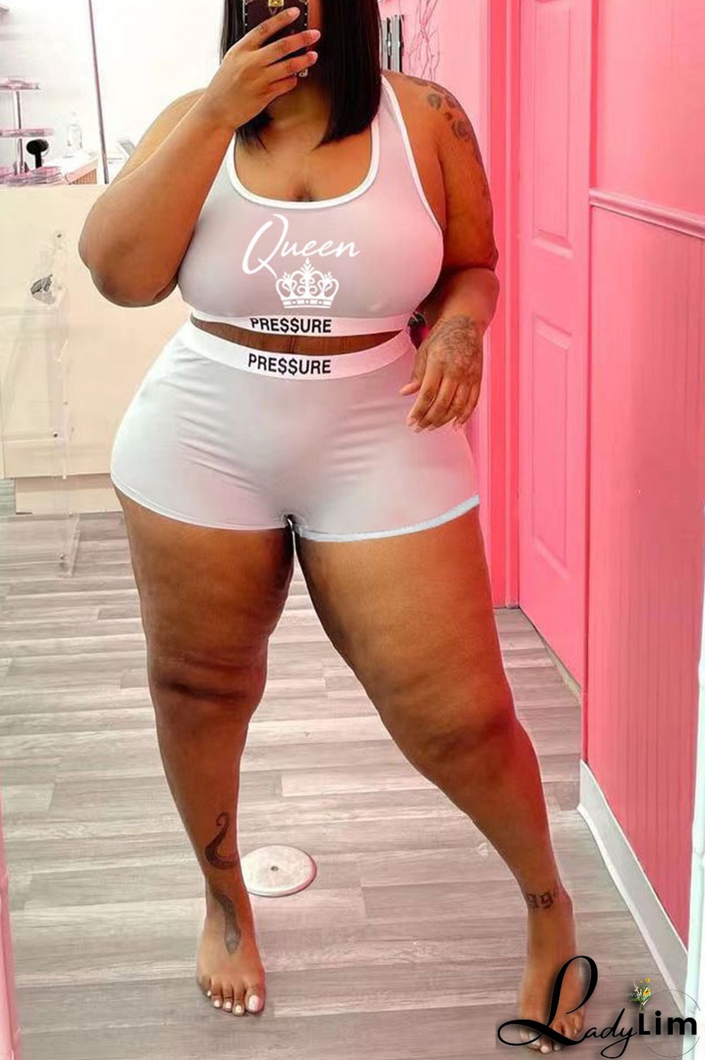 Red Casual Print Split Joint U Neck Sleeveless Two Pieces