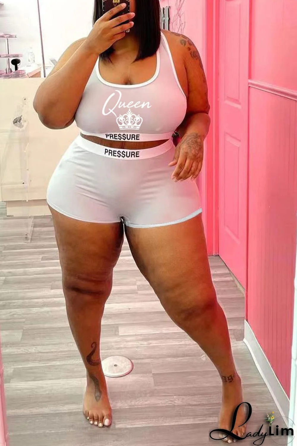 Red Casual Print Split Joint U Neck Sleeveless Two Pieces