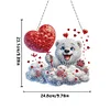 Diamond Painting Acrylic Cloud Heart White Bear Diamond Painting Art Pendants for Adults