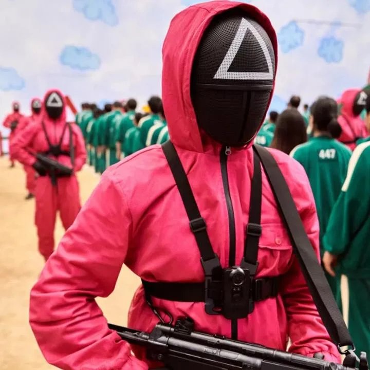 Squid Game Costume Red Guard Jumpsuit (without mask)