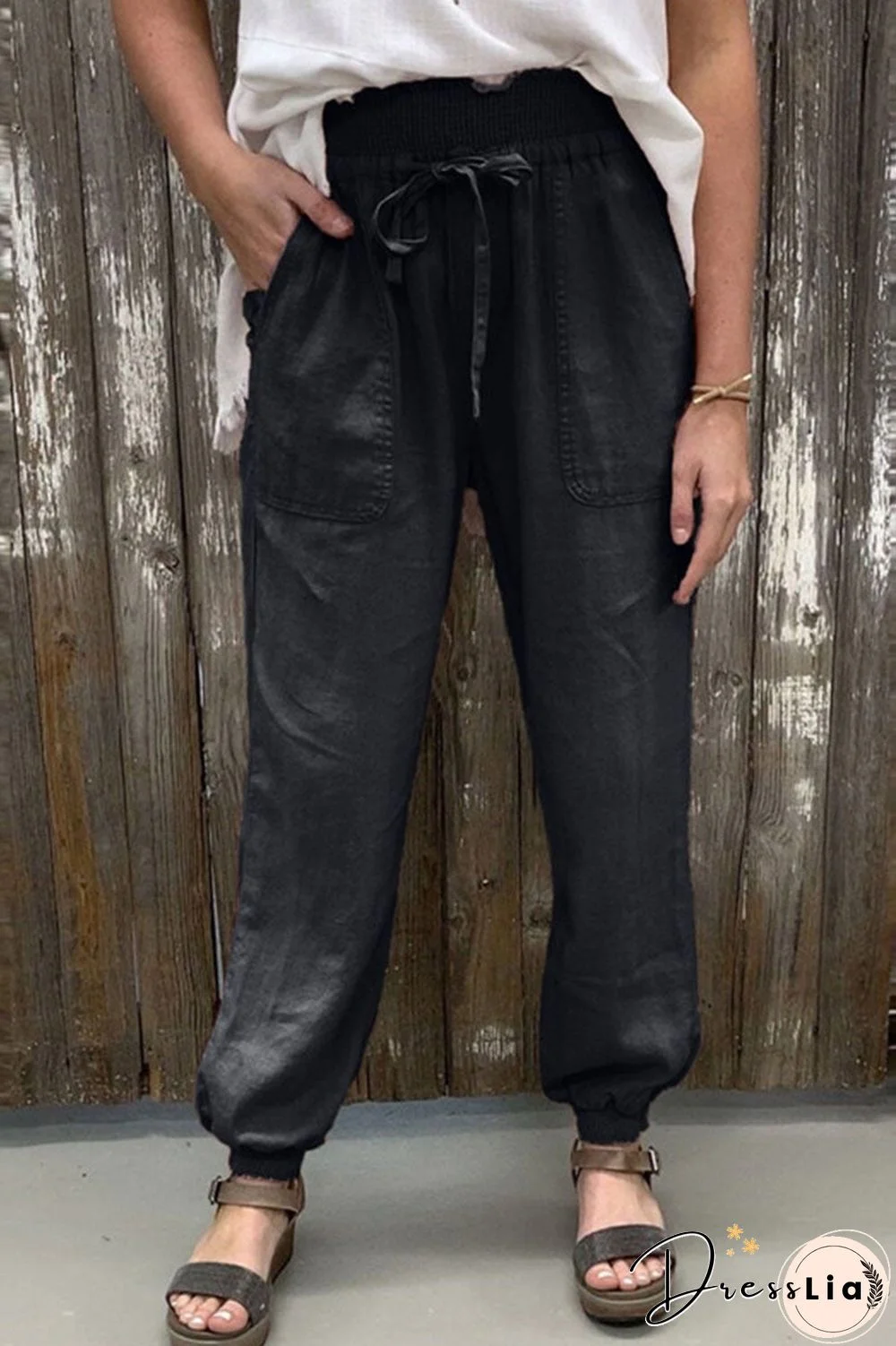 Fashion Casual Solid Split Joint Loose Straight Bottoms