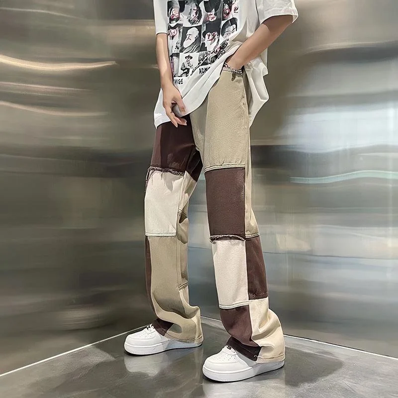 Brownm Patchwork Pants