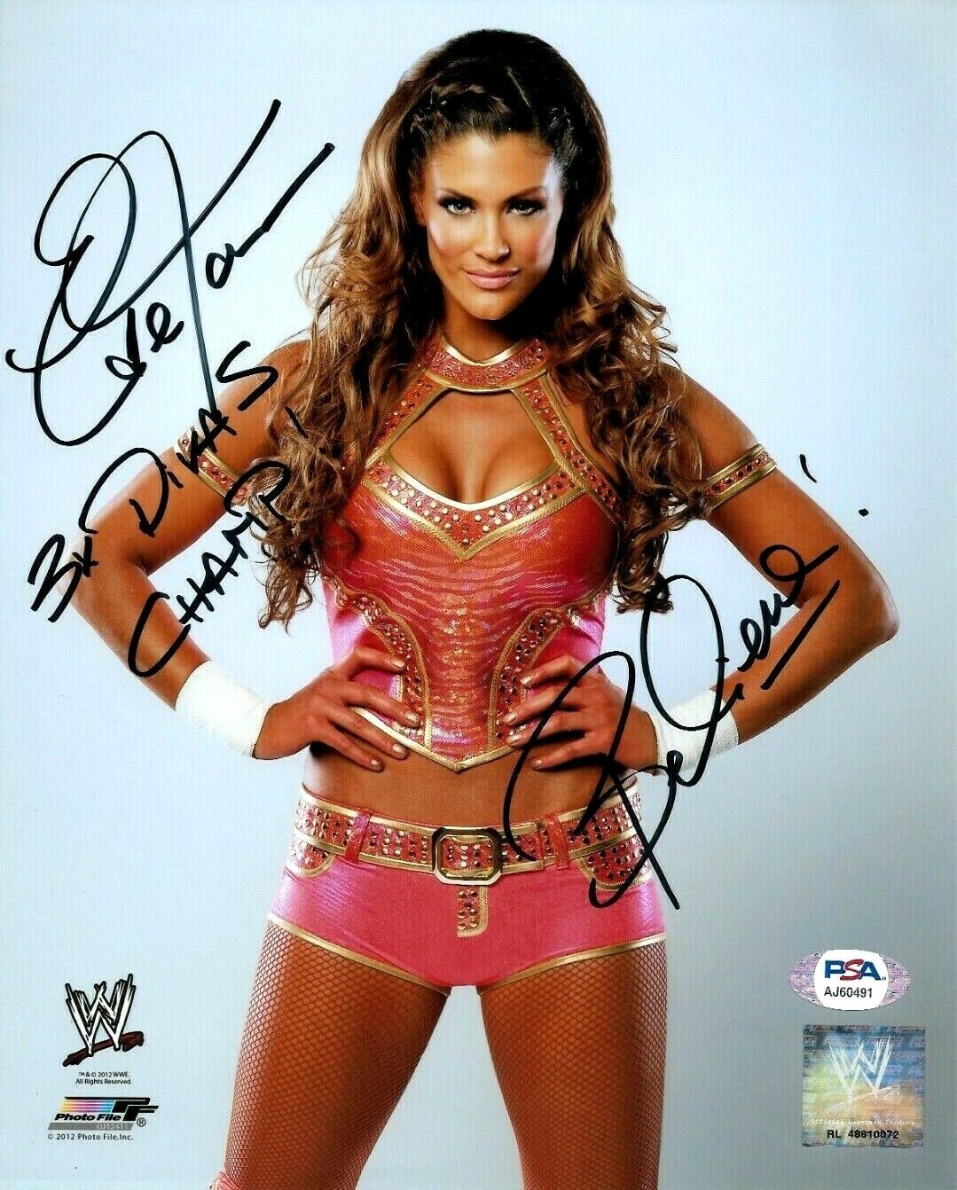 WWE EVE HAND SIGNED AUTOGRAPHED 8X10 Photo Poster painting FILE Photo Poster painting WITH PROOF AND PSA COA 10