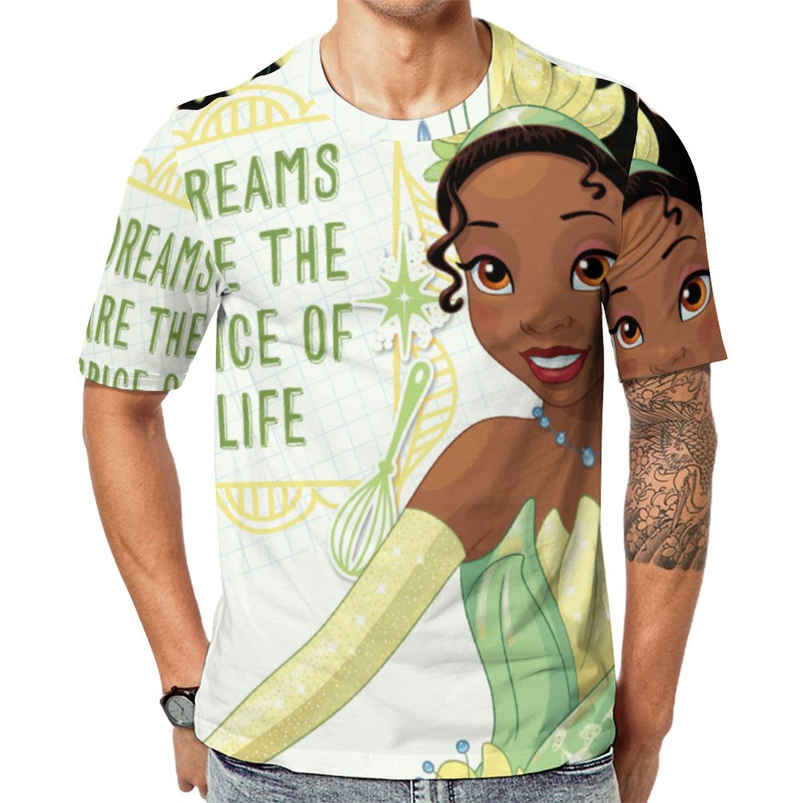 Tiana Dreams Are The Spice Of Life Short Sleeve Print Unisex Tshirt Summer Casual Tees for Men and Women Coolcoshirts