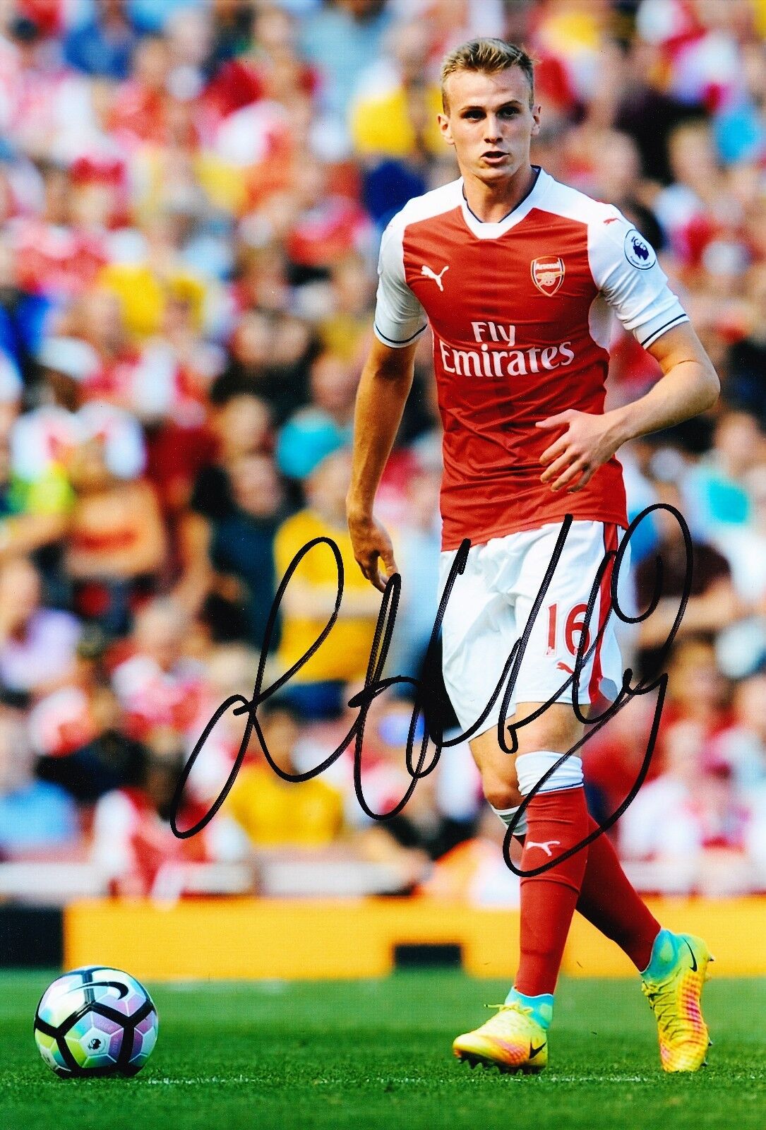 Rob HOLDING Signed 12X8 Photo Poster painting Arsenal AFTAL COA (9121)