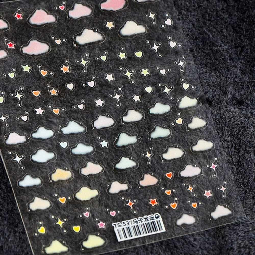 1 Sheet 3D Self-Adhesive Decals Wraps Cloud/Bubble/Stars Slider Manicure Tips Decor Tool Decal Nail Art Sticker Hot New