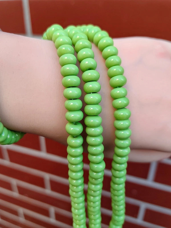 1 String 5*8mm Glass Glass Geometric Solid Color Beaded