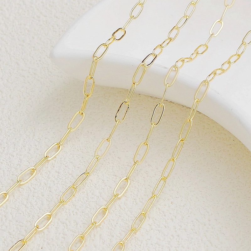 1 Piece Copper 14K Gold Plated Solid Color Chain