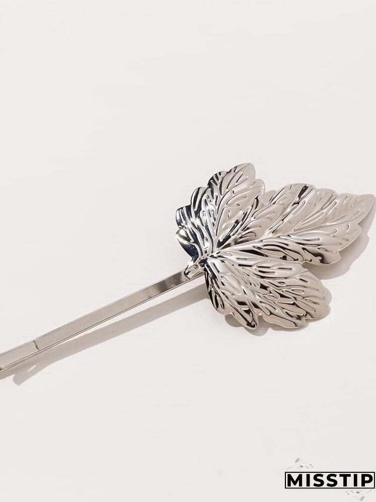 2pcs Leaf Decor Hair Clip