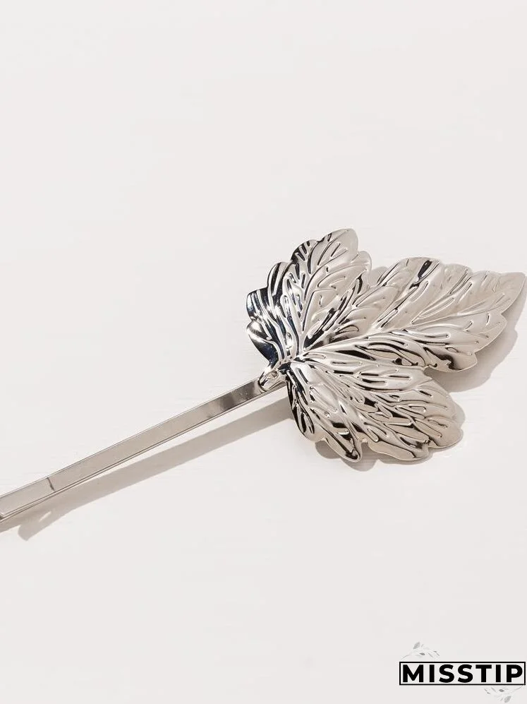 2pcs Leaf Decor Hair Clip