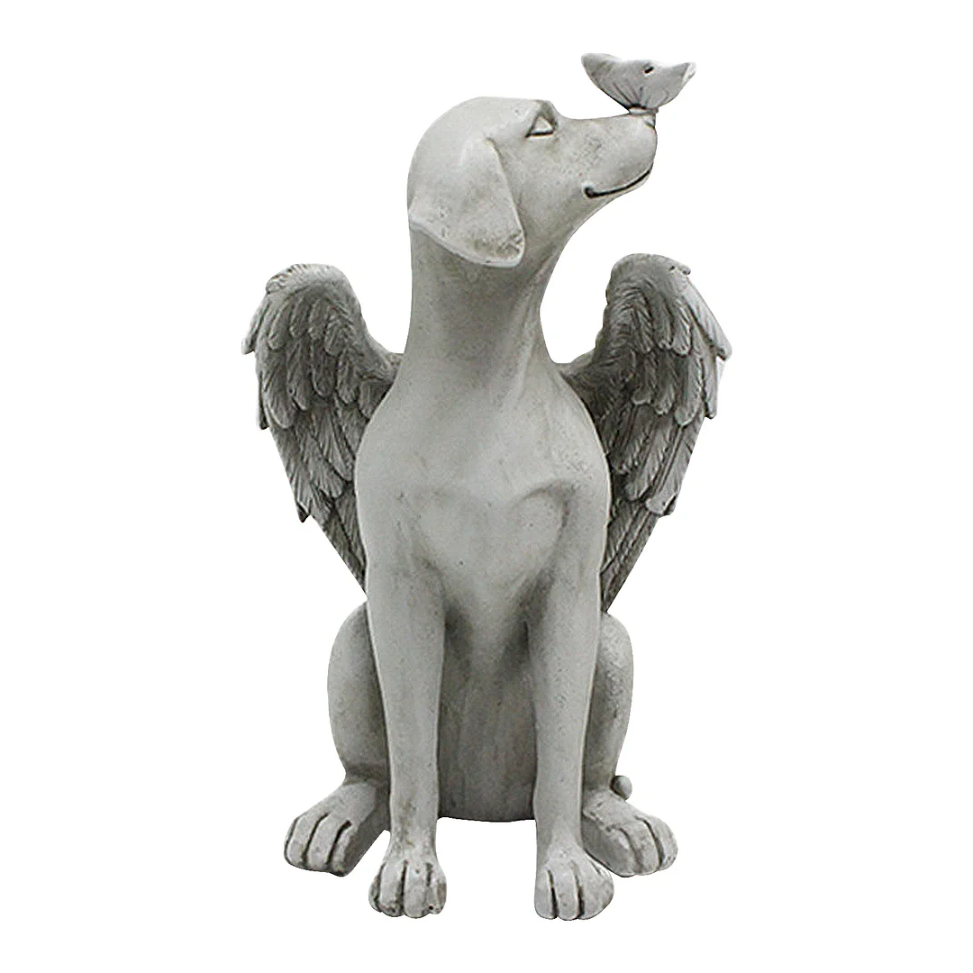 Cartoon Angel Dog Statue Art Sculpture Garden Landscape Resin Ornaments