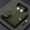 Simple embroidered lapel polo shirt