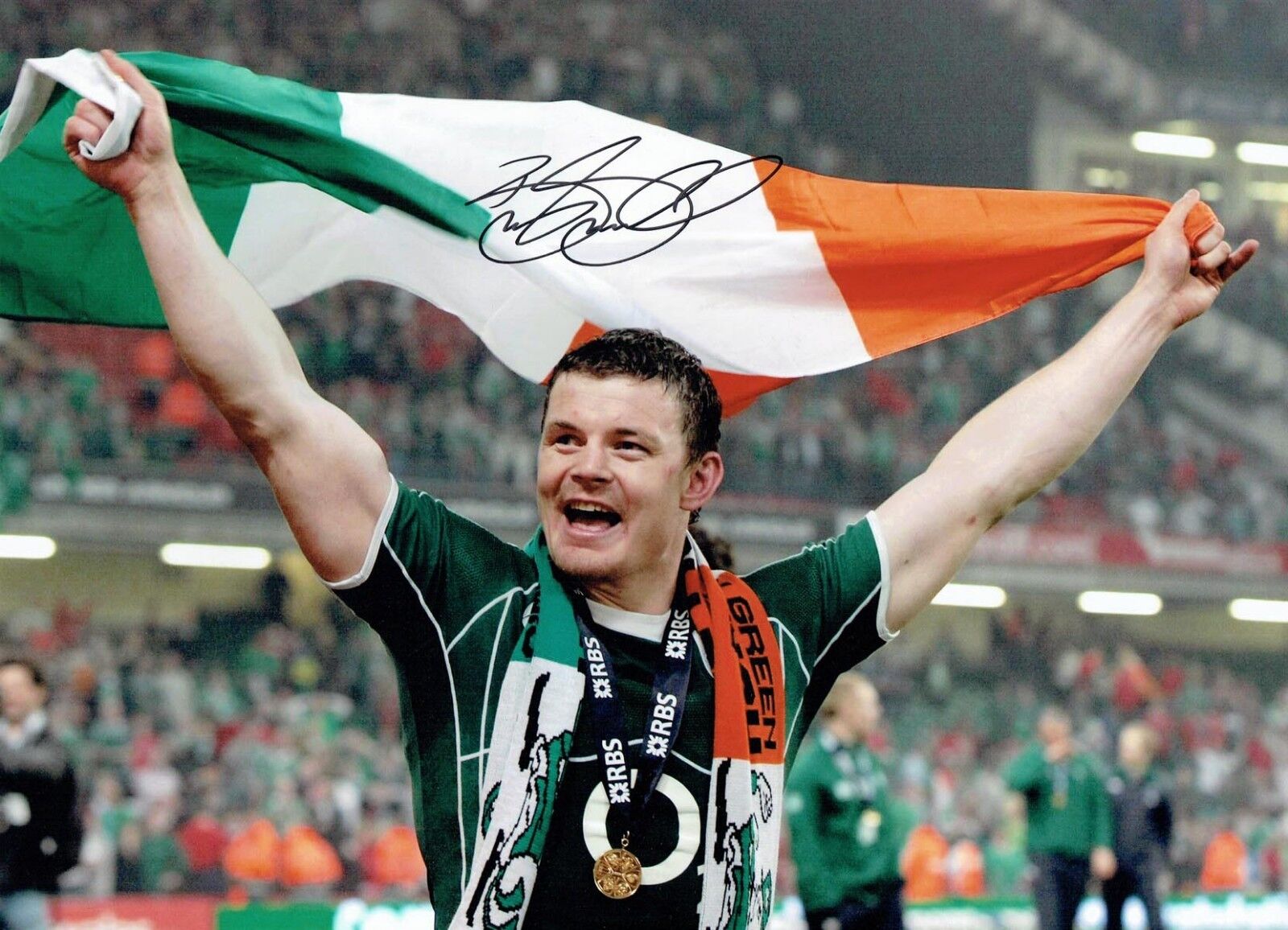 Brian O'DRISCOLL Signed Autograph 16x12 Photo Poster painting AFTAL RD COA Ireland Rugby Legend