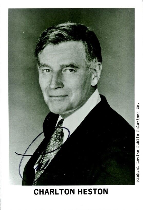 CHARLTON HESTON Signed Photo Poster painting