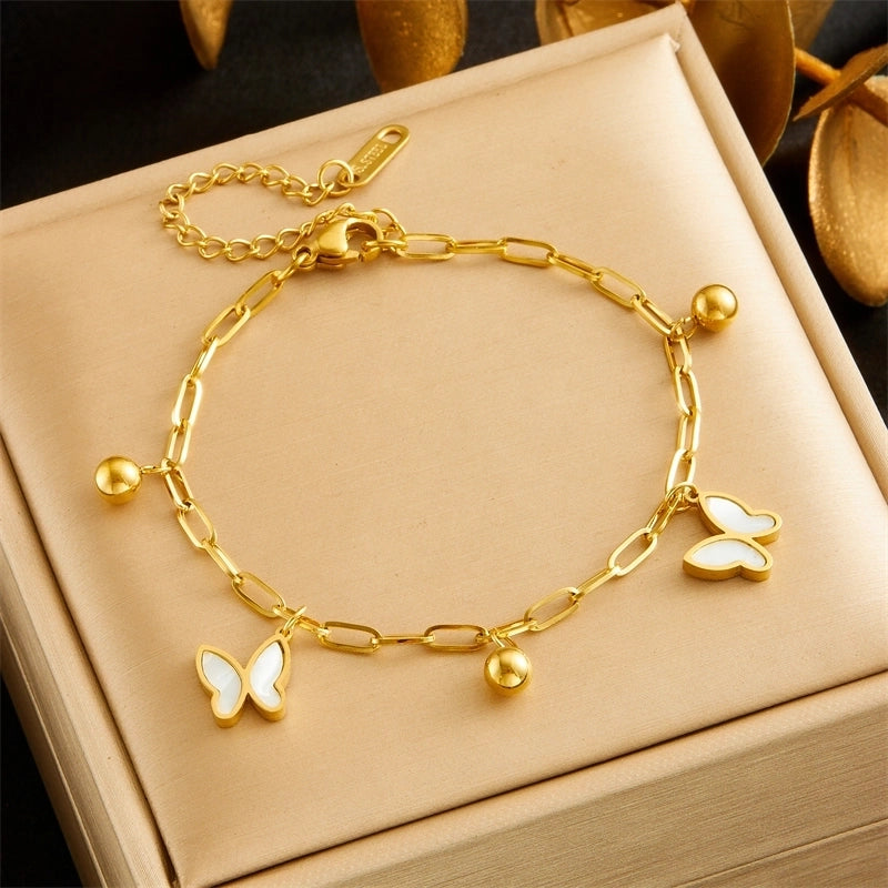 Vintage Style Butterfly 304 Stainless Steel Bracelets In Bulk