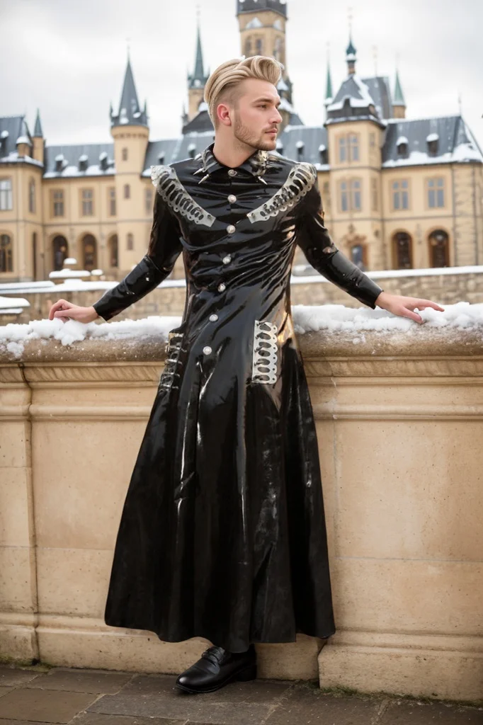 Men's Latex coats 'Thrones' Full-length Trench