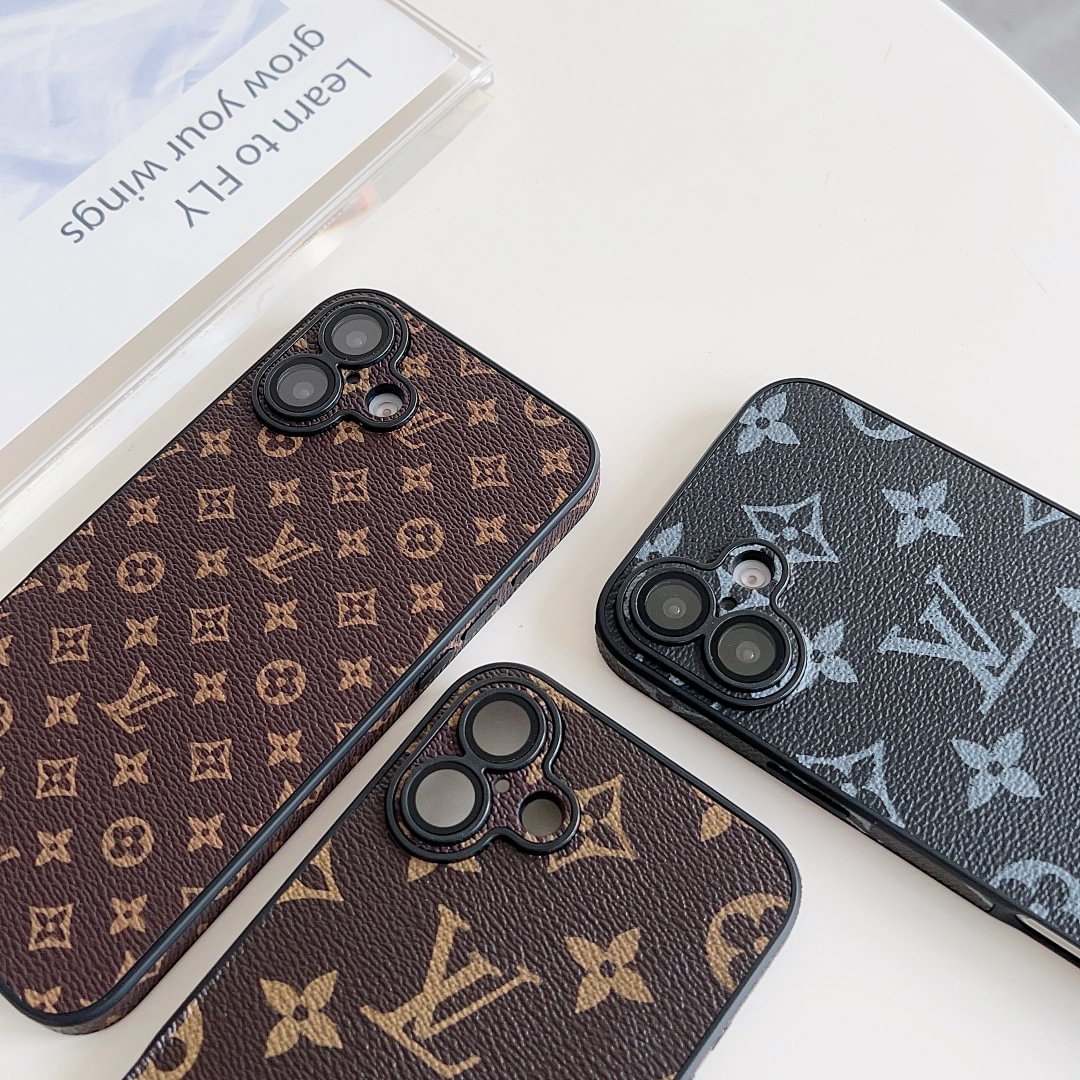 Classic Canvas LV Monogram Leather Apple iPhone Back Cover Protective Case