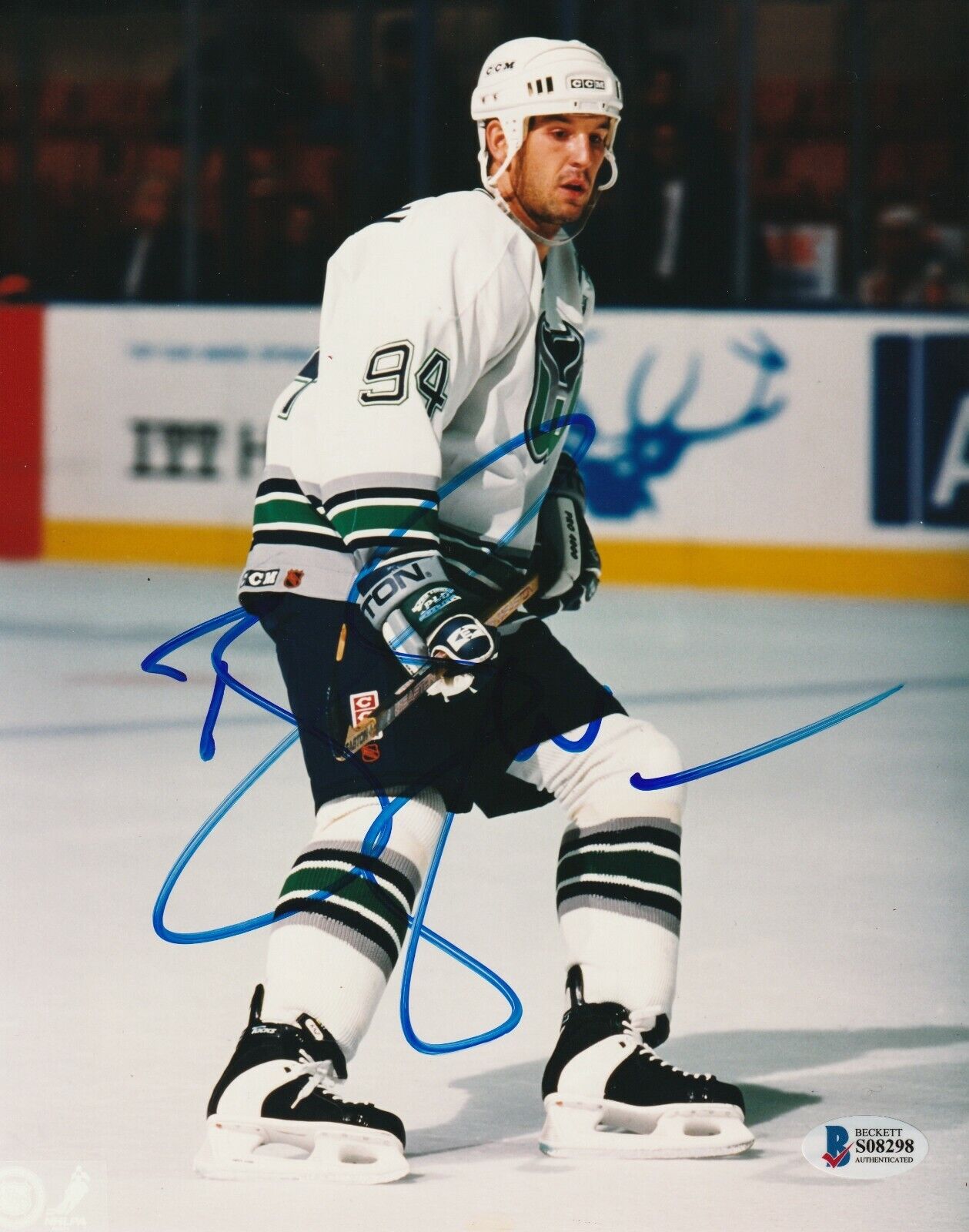 BRENDAN SHANAHAN Signed HARTFORD WHALERS 8x10 Photo Poster painting w/ Beckett COA