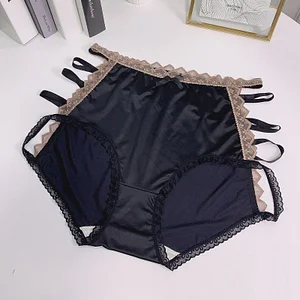 Men's Satin Super Stretch Hollow Lace High Waist Panties