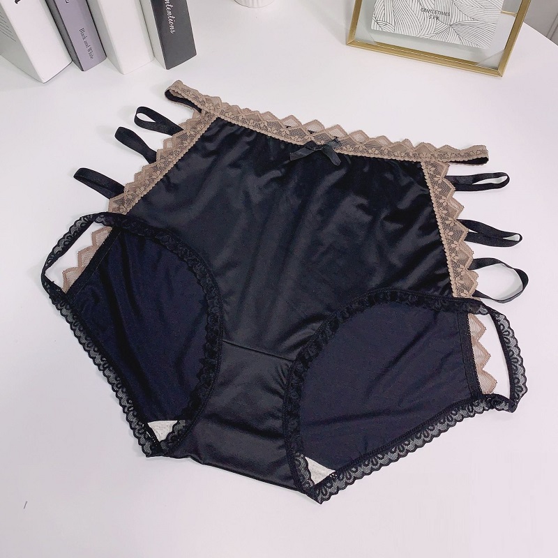 Men's Satin Super Stretch Hollow Lace High Waist Panties