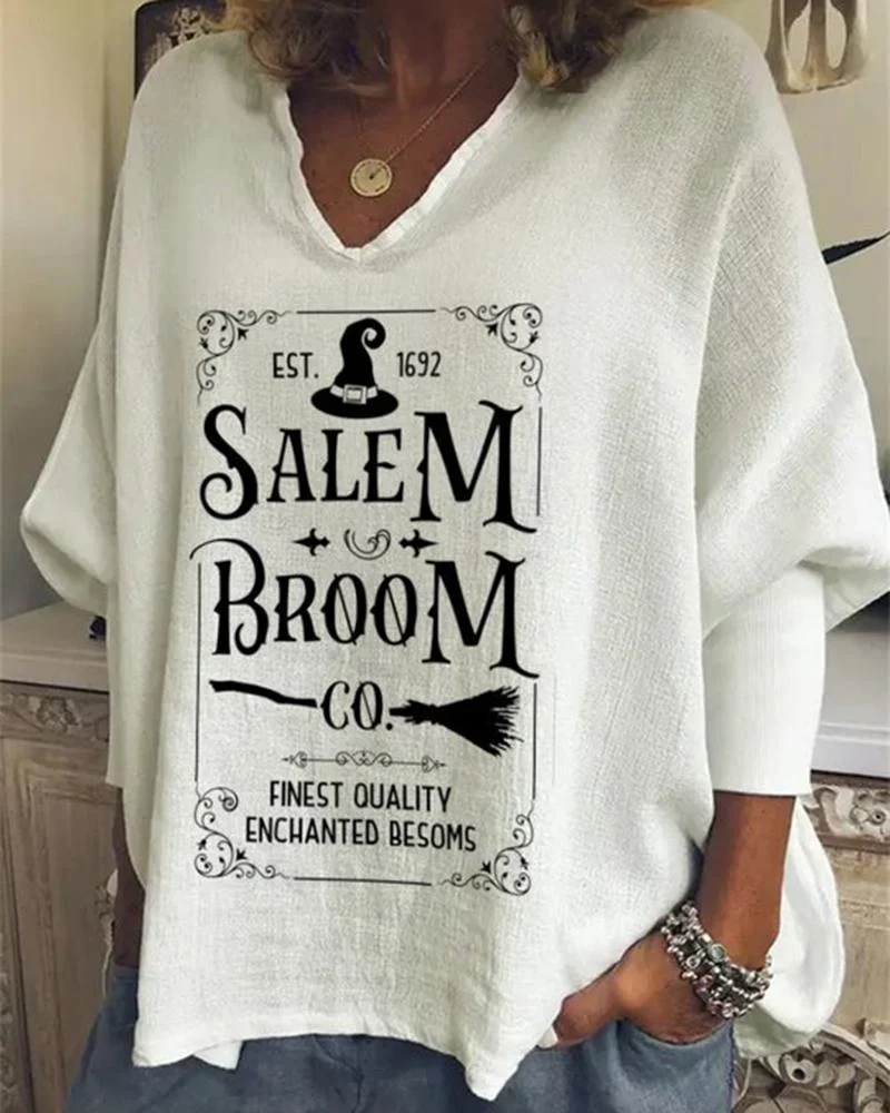 Halloween Salem Broom Co Oversize Tunic