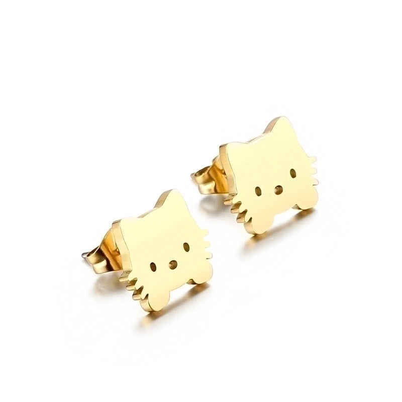 Fashion Geometric Titanium Steel 18K Gold Plated Earrings
