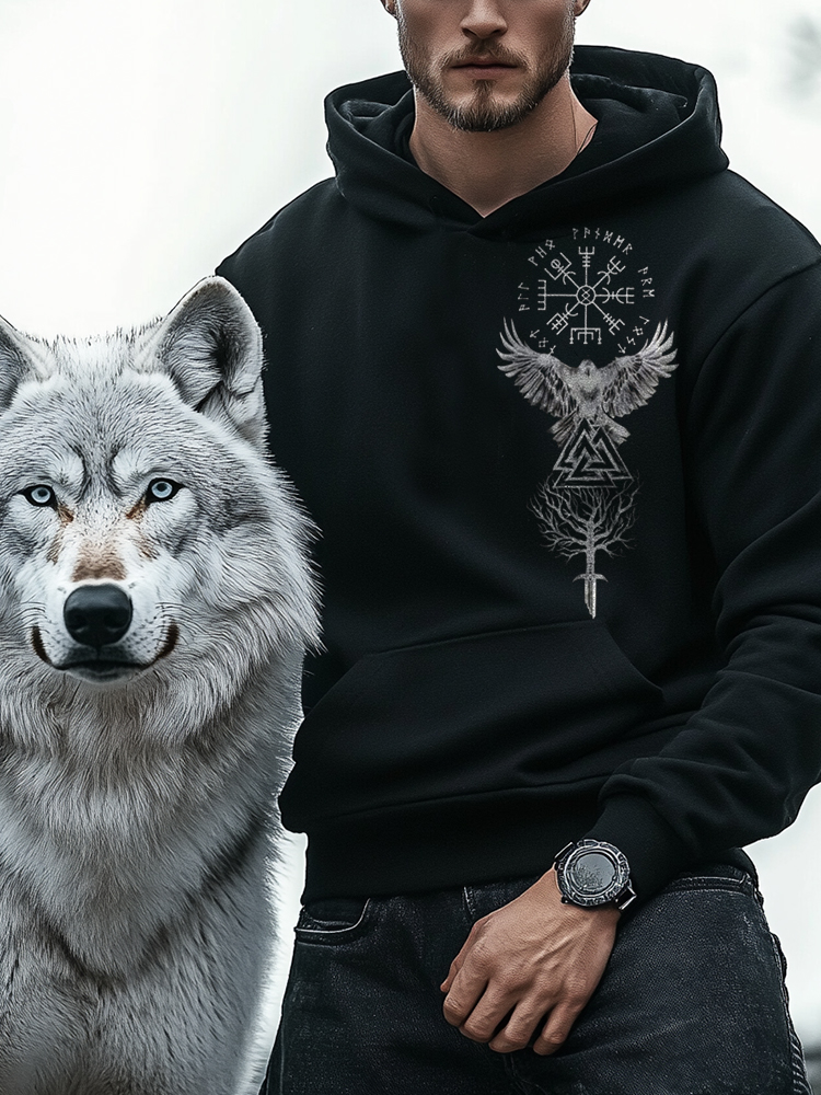 Viking World Tree Uttara j ir Crow Totem Casual Hoodie / Rvogue / Rvogue