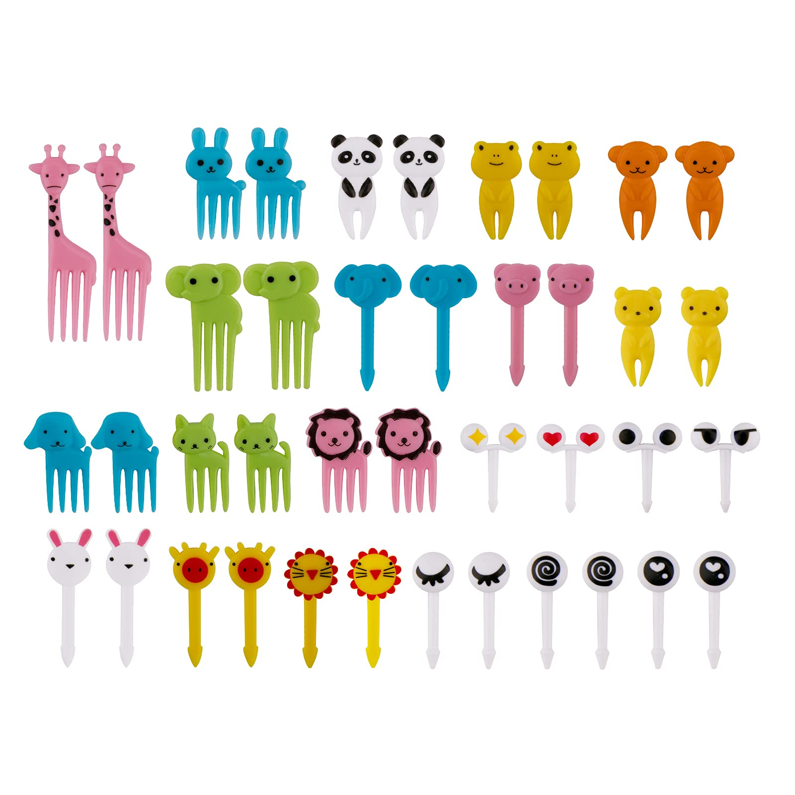 

Animal Fruit Picks-Kids Food-Grade Fork Pick Bento Decor for Party Supply, 501 Original