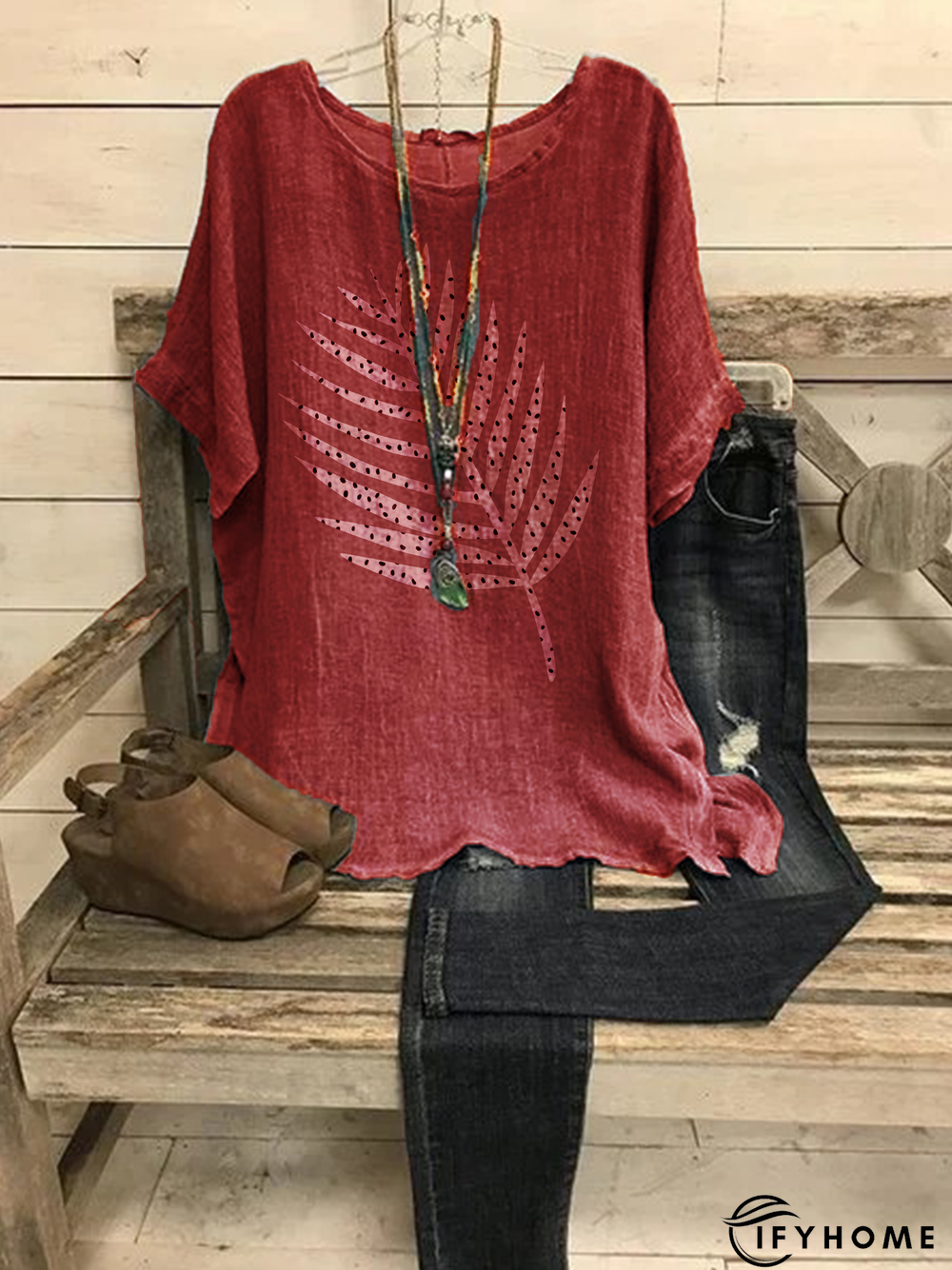 Plus size Vintage Casual T-shirt | IFYHOME