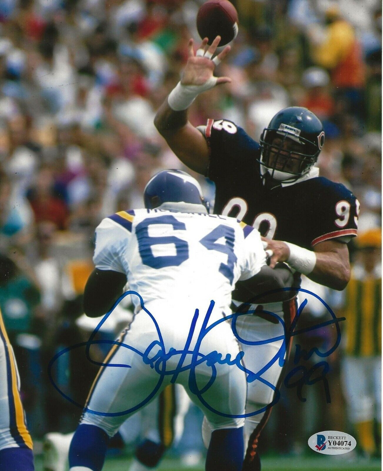 Dan Hampton signed Chicago Bears 8x10 Photo Poster painting autographed 2 BAS Beckett