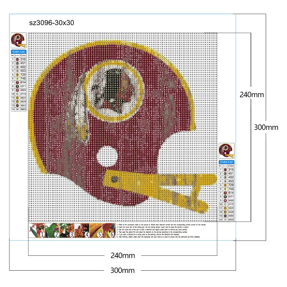 Diamond Painting - Full Round Drill - Washington Commanders(30*30cm)