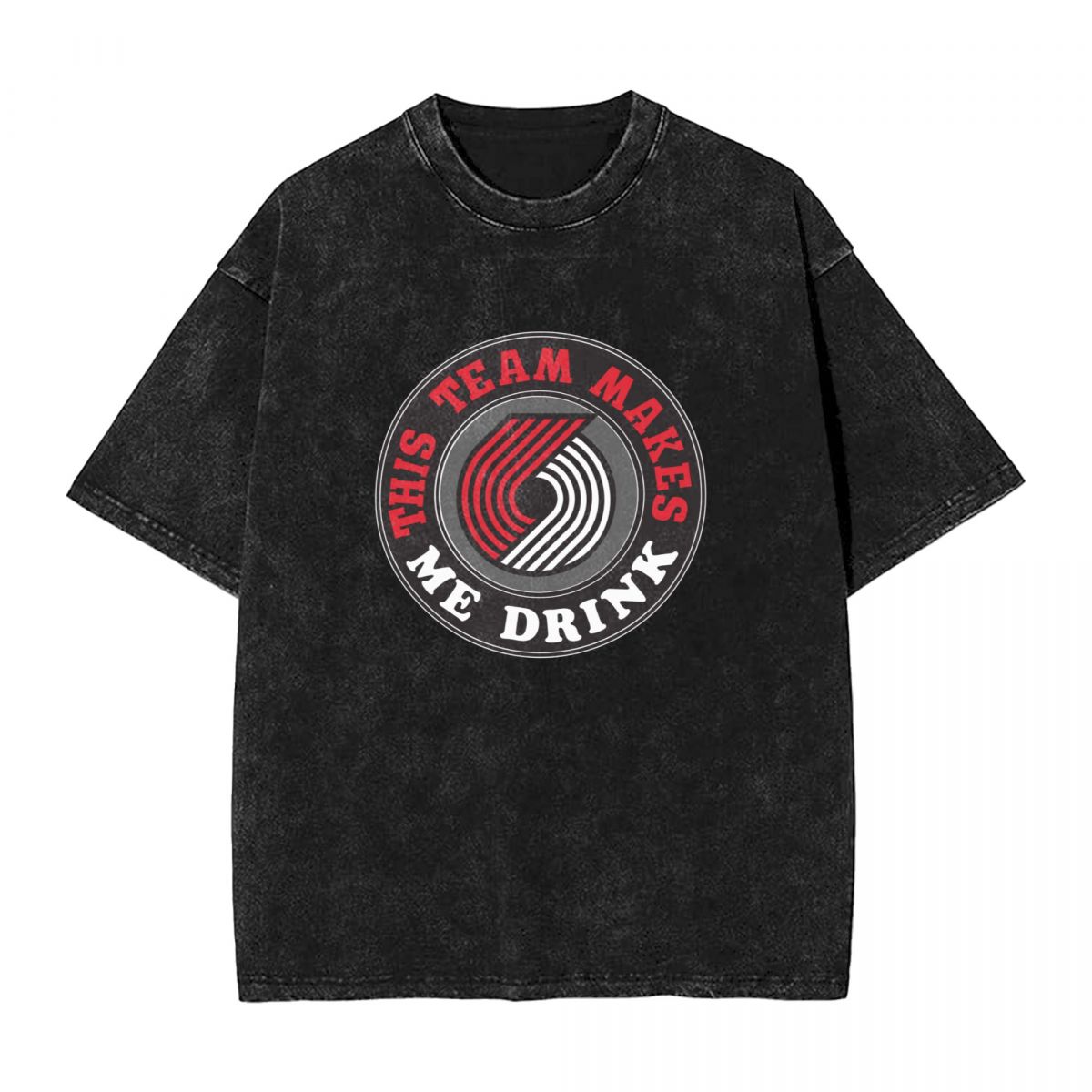 Portland Trail Blazers This Team Makes Me Drink Printed Vintage Men's Oversized T-Shirt