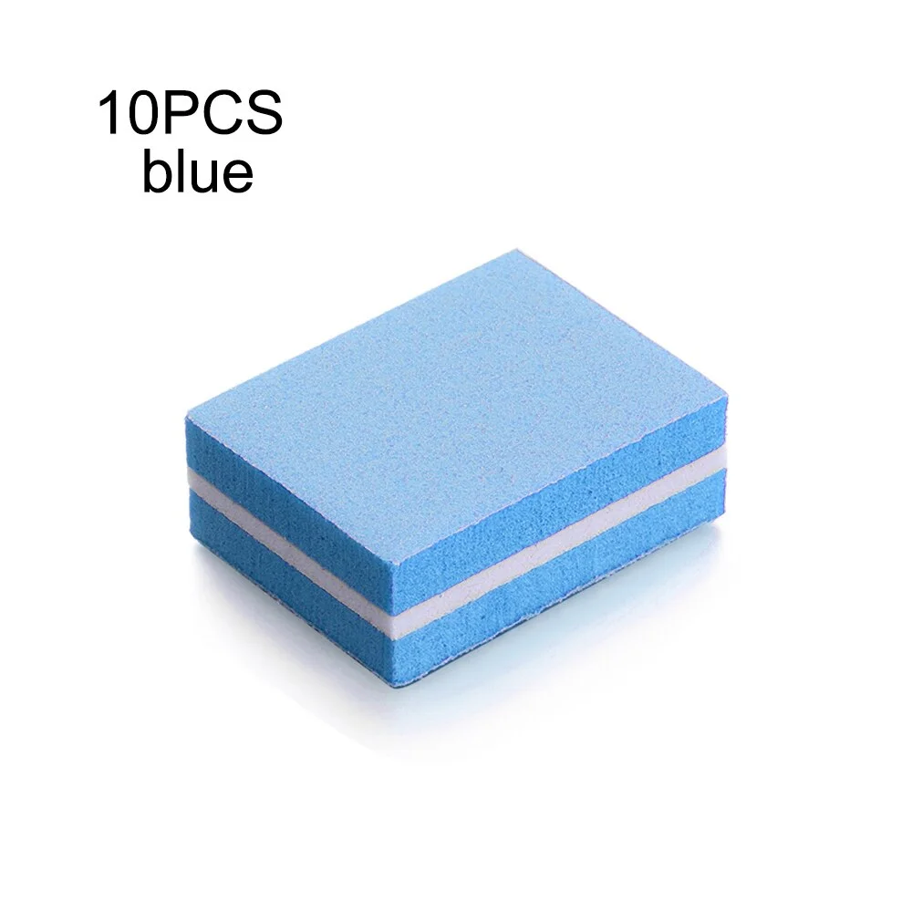 10Pcs lot Double-sided Mini Nail File Blocks Colorful Sponge Nail Polish Sanding Buffer Strips Polishing Manicure Tools-Nail Inspo