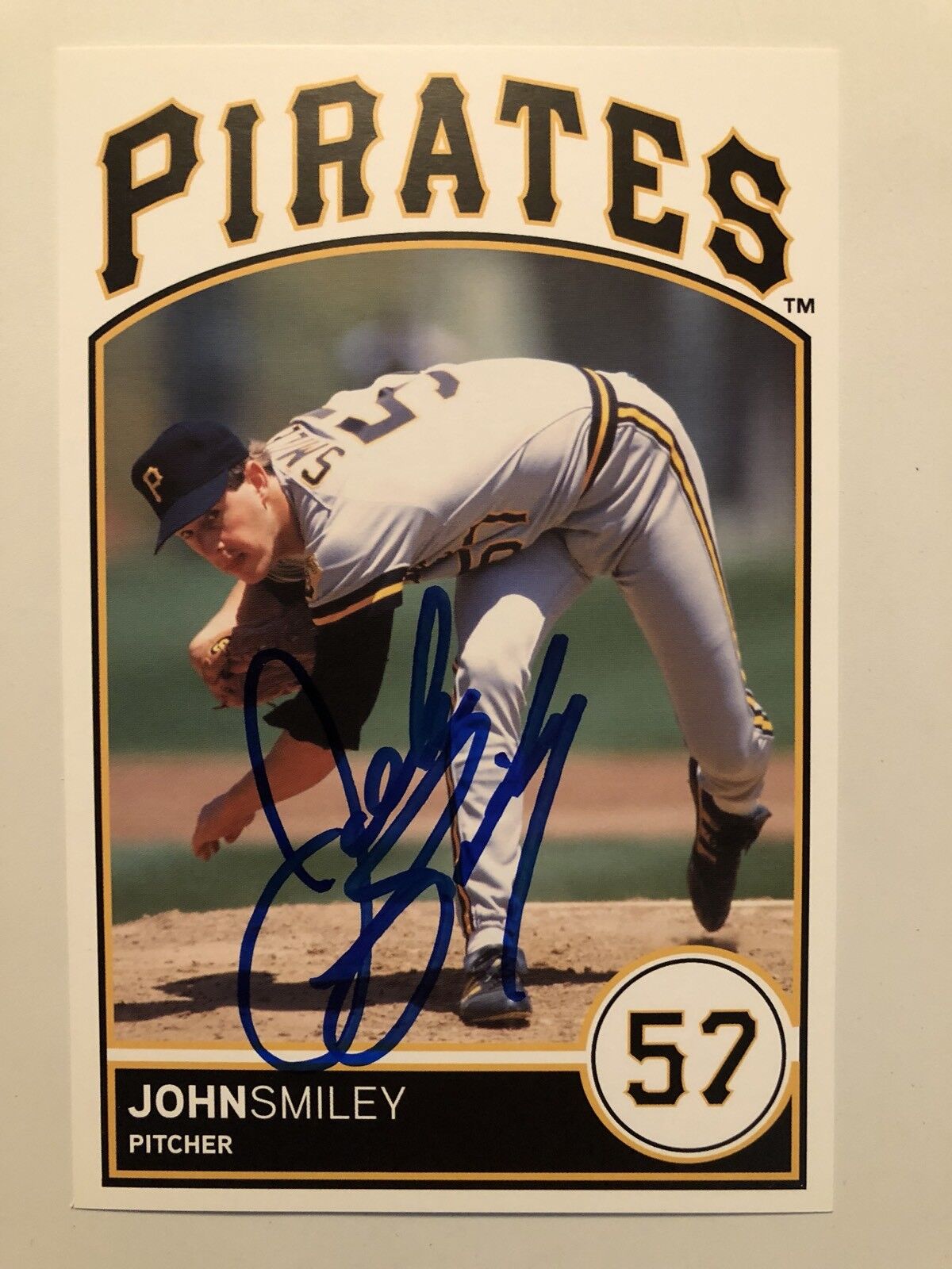 John Smiley Hand SIGNED AUTOGRAPHED POSTCARD PIttsburgh PIRATES Legend Photo Poster painting 4X6