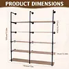 [US Local Warehouse] Industrial Pipe Shelf 5 Tier 72 Inch Industrial Wall Shelves with Solid Wood Plank Pipe Shelving Wall Mounted for Kitchen and Bar Shelving