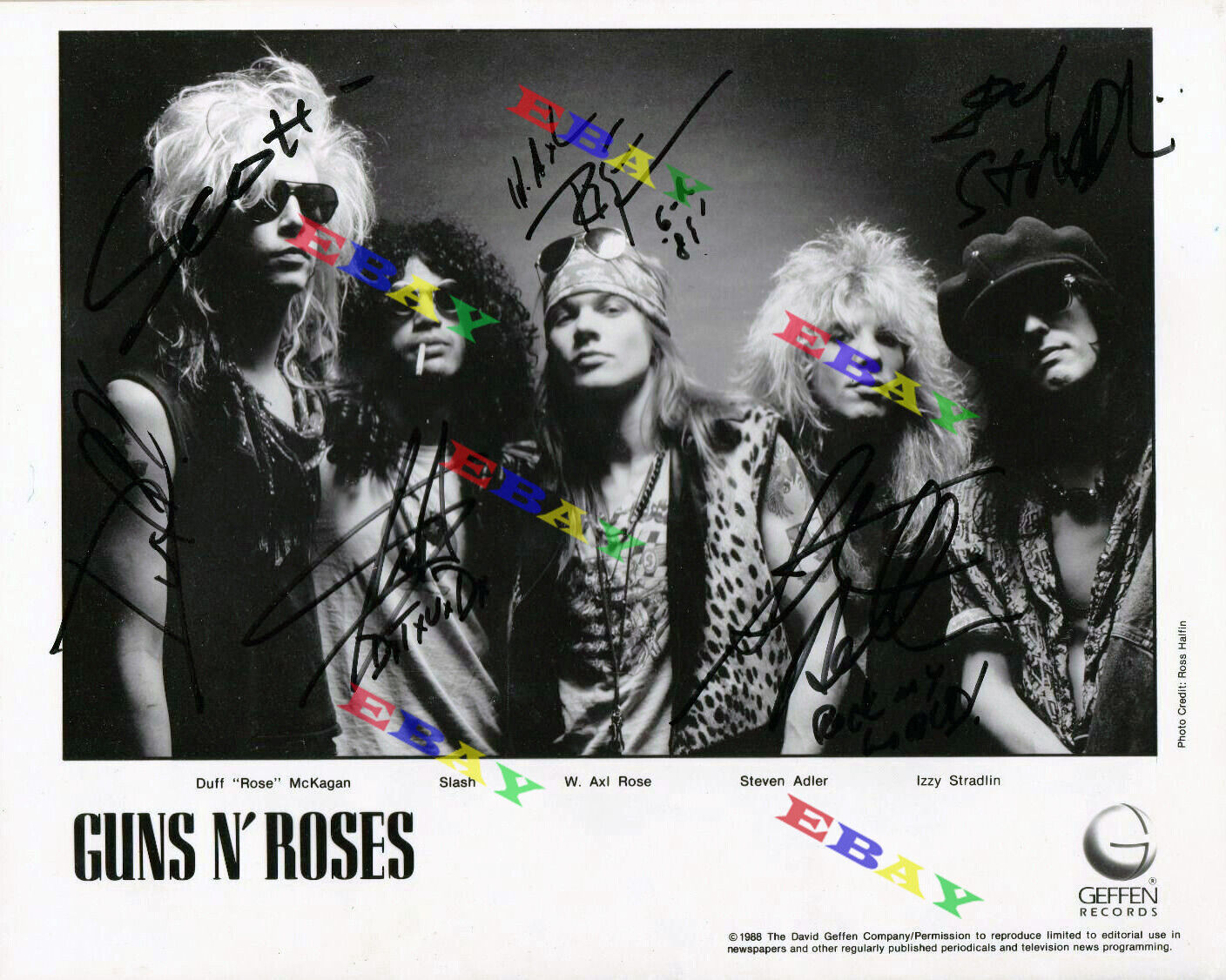 Guns and Roses Band Autographed signed 8x10 Photo Poster painting Reprint