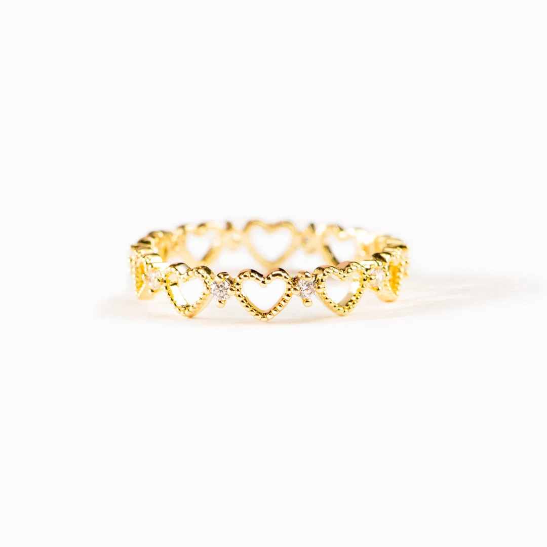 Mother & Daughter Open Hearts Ring