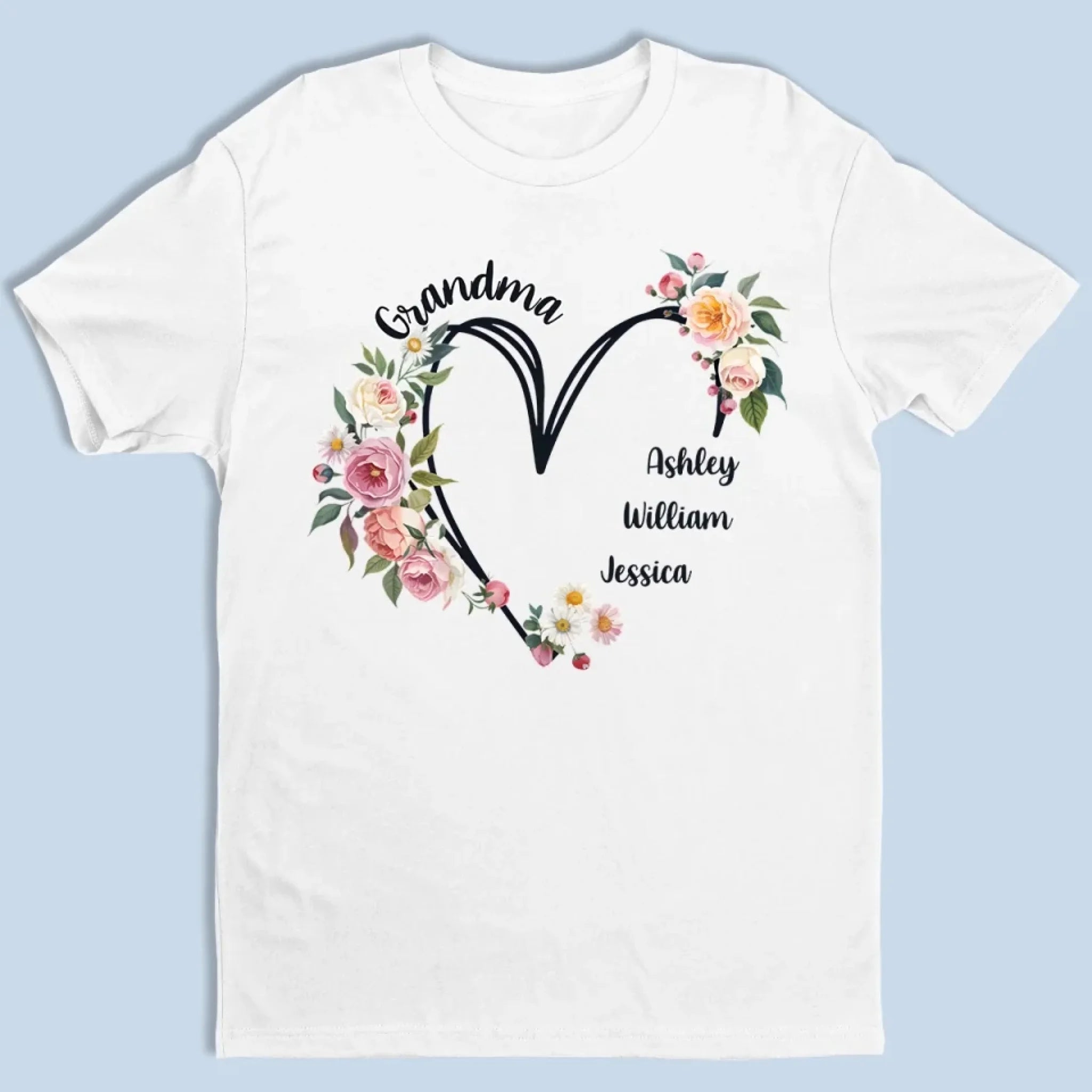 Loveyoufancy Love Always Shines Bright With Grandma - Family  Personalized Custom Unisex T-shirt, Premium T-shirt, Hoodie - Mother's Day, Gift For Mom, Grandma