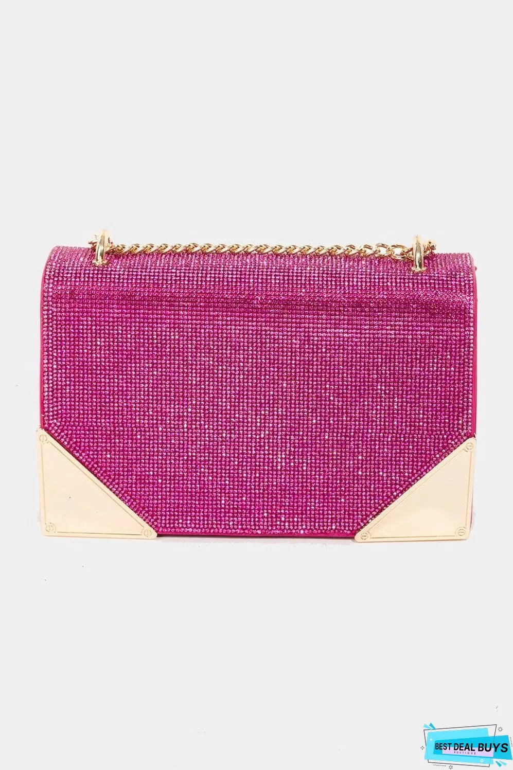 Fame Rhinestone Studded Rectangle Crossbody Bag