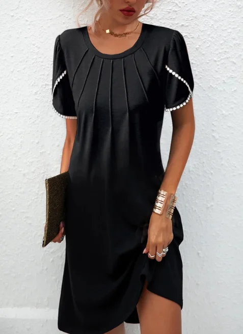 ladies short sleeve dress Women's Short Sleeve Navy Button Down Mini Dress by Lady Captain Extra Large / Navy