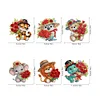 (US Only)6Pcs Acrylic Animal And Red Rose Diamond Art Fridge Magnet for Car Mailbox Decor