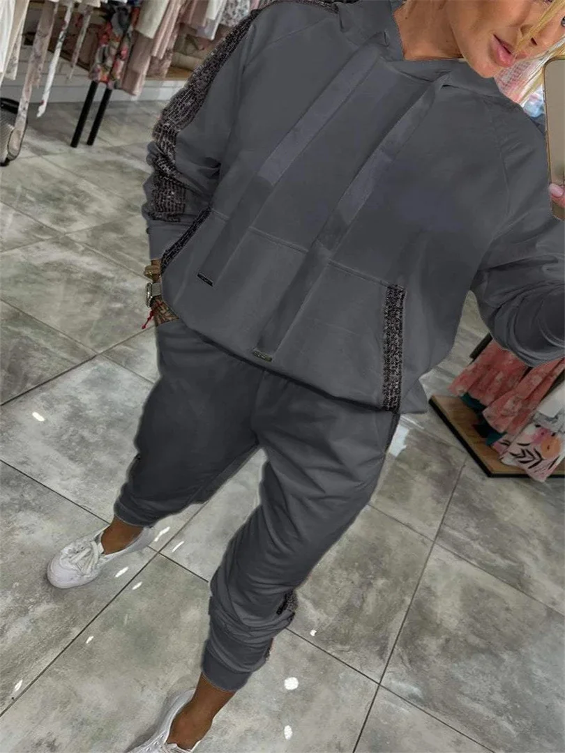 Nigikala Nigikala Women's New Casual Liede Pocket Sports Hoodie Kit