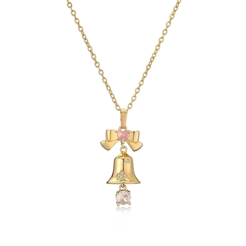 Copper Plating Inlay Christmas Hat Christmas Tree Santa Claus Zircon Pendant Necklace