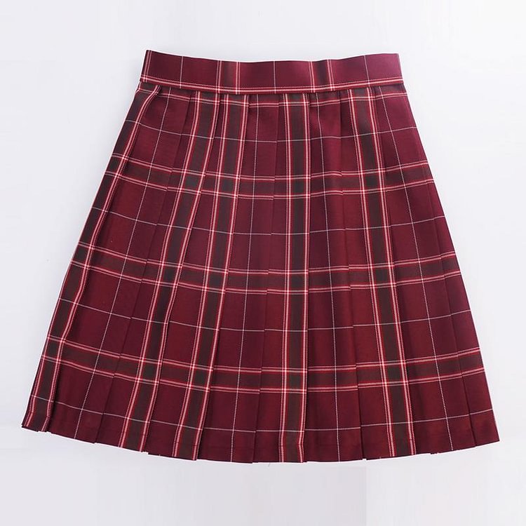 Plaid Pleated College Style Japanese JK Skirt - Modakawa