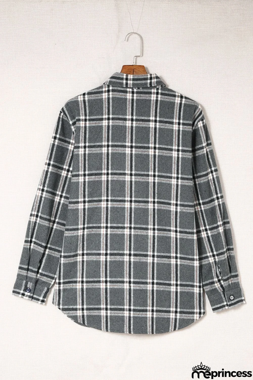 Plaid Button Up Long Sleeve Shirt with Pocket