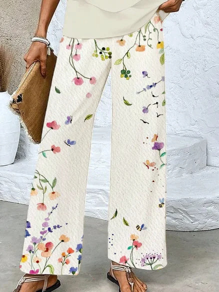 Women's Sleeveless Square Collar Floral Printed Casual Set